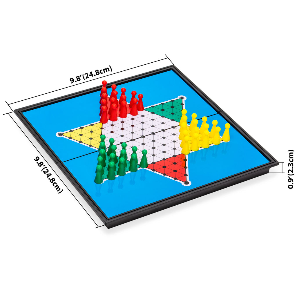 Magnetic Chinese Checkers Halma Travel Set, 9.8"-Yellow Mountain Imports-Yellow Mountain Imports