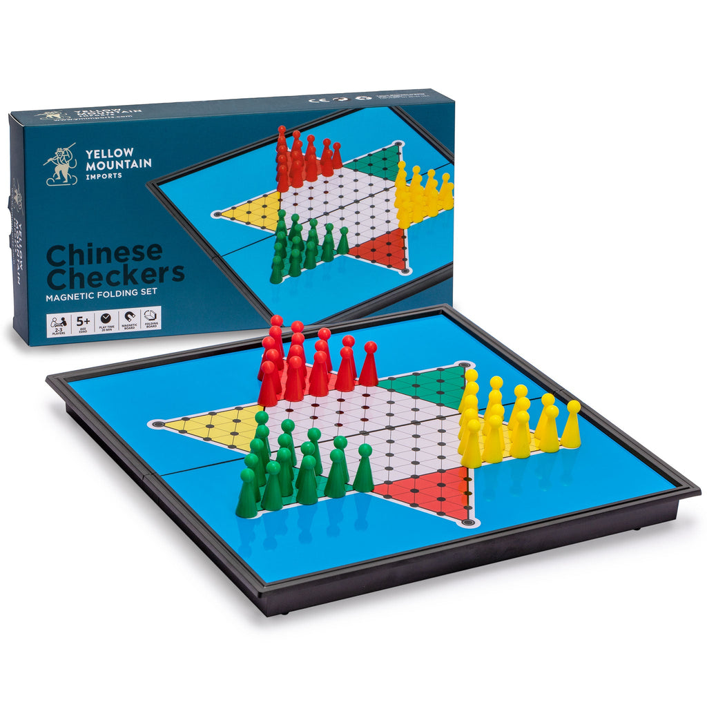 Magnetic Chinese Checkers Halma Travel Set, 9.8"-Yellow Mountain Imports-Yellow Mountain Imports