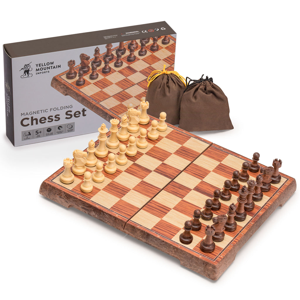 Magnetic Portable Chess Set (10.6 Inches) - Folding, Travel Board Game-Yellow Mountain Imports-Yellow Mountain Imports