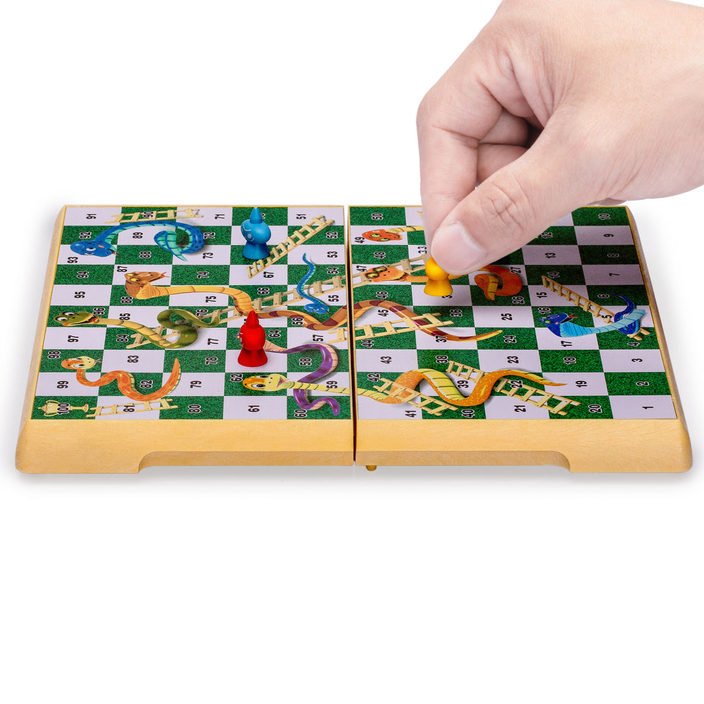 Jogo de tabuleiro Magnetic Snakes and Ladders - 9,6 polegadas