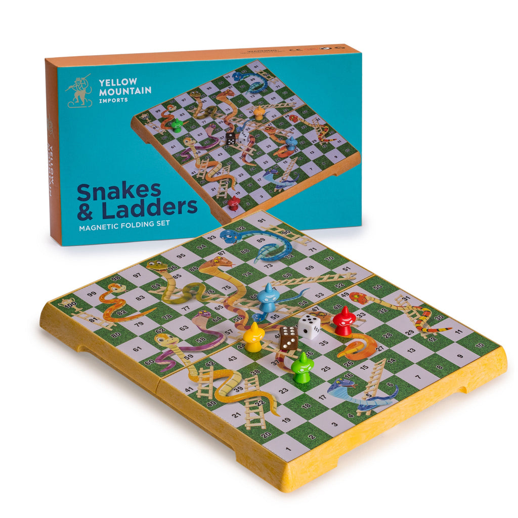 Magnetic Snakes and Ladders Board Game Set - 9.7"-Yellow Mountain Imports-Yellow Mountain Imports
