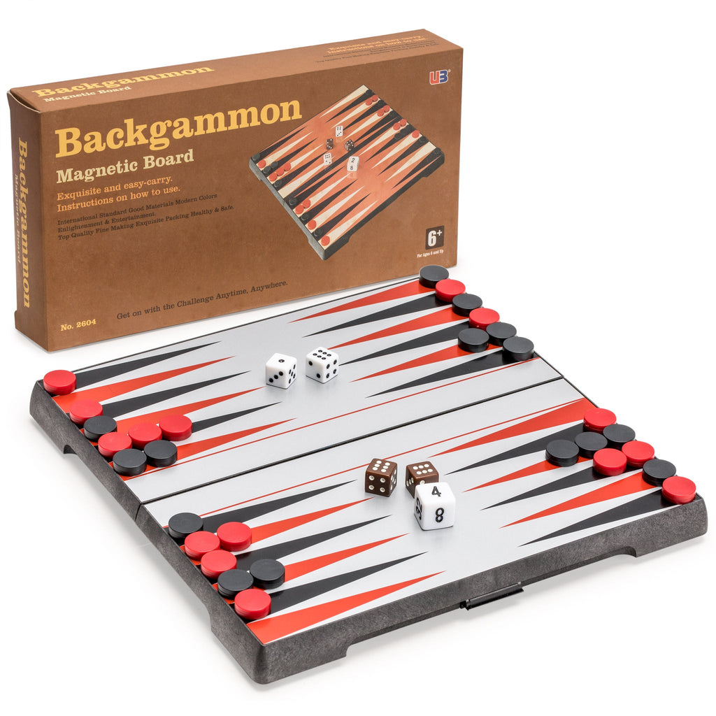Magnetic Travel Backgammon Game Set - 9.25 Inches-Yellow Mountain Imports-Yellow Mountain Imports