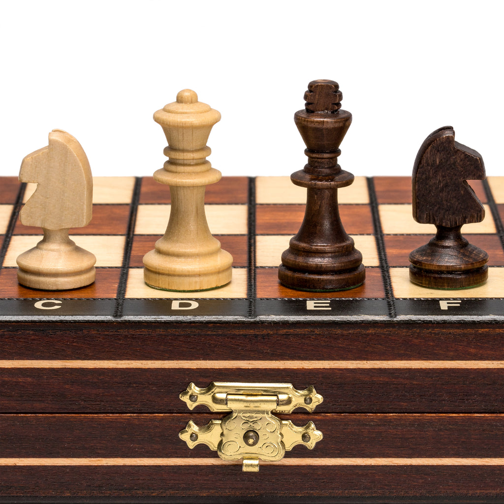 Vintage Wooden Travel Chess Set