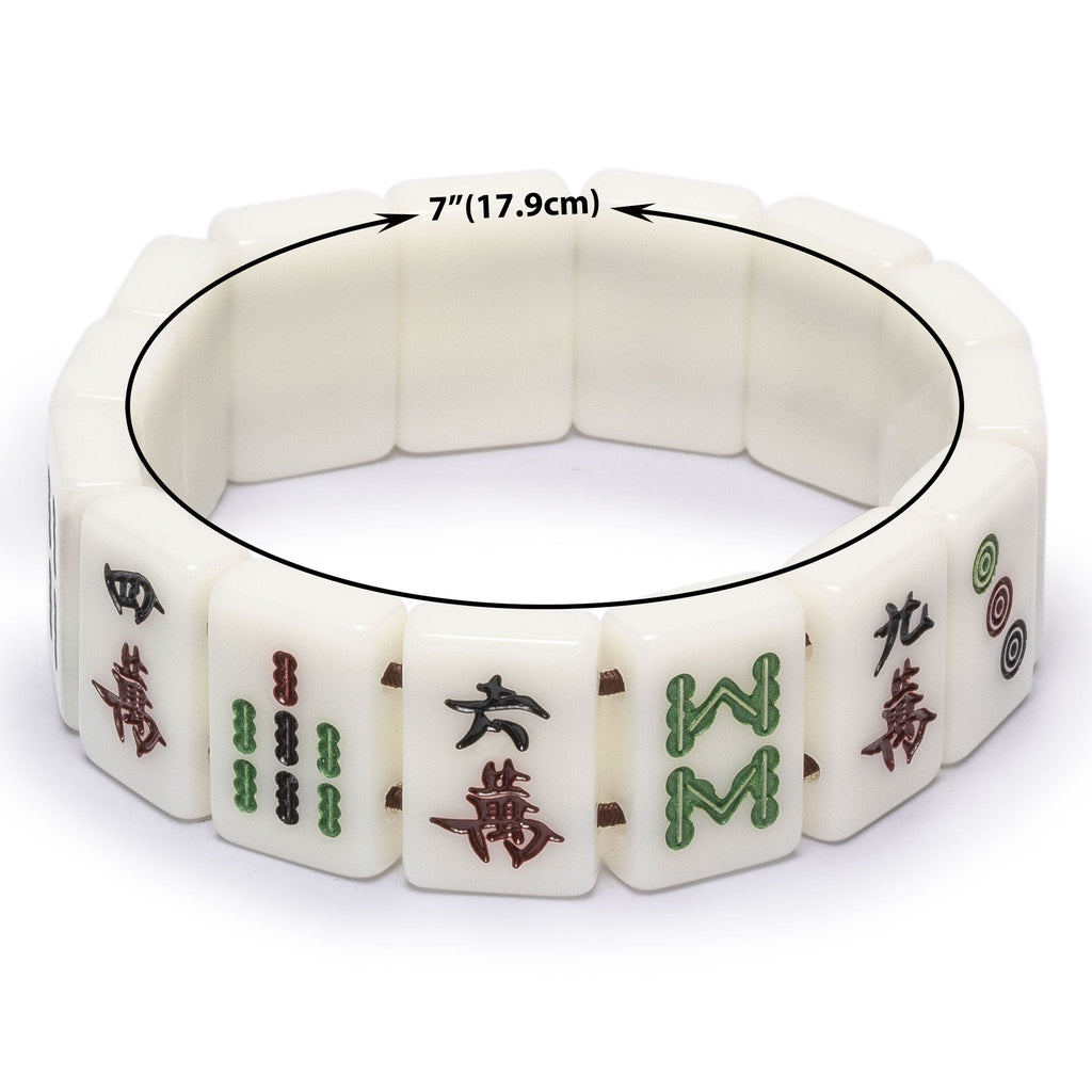 Mahjong Mini-Tiles Stretchy Bracelet-Yellow Mountain Imports-Yellow Mountain Imports