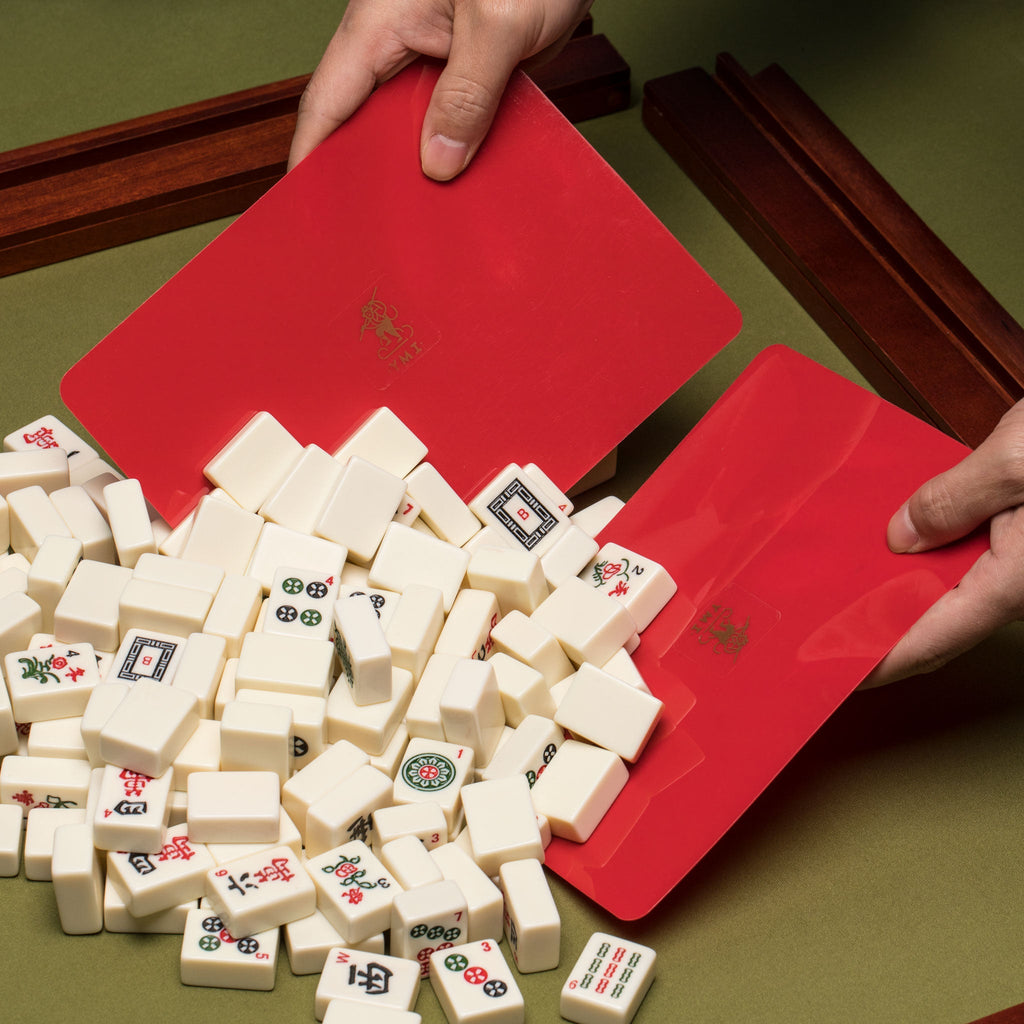 Mahjong Tile Mixer (Shuffler) - Red - Set of 2-Yellow Mountain Imports-Yellow Mountain Imports