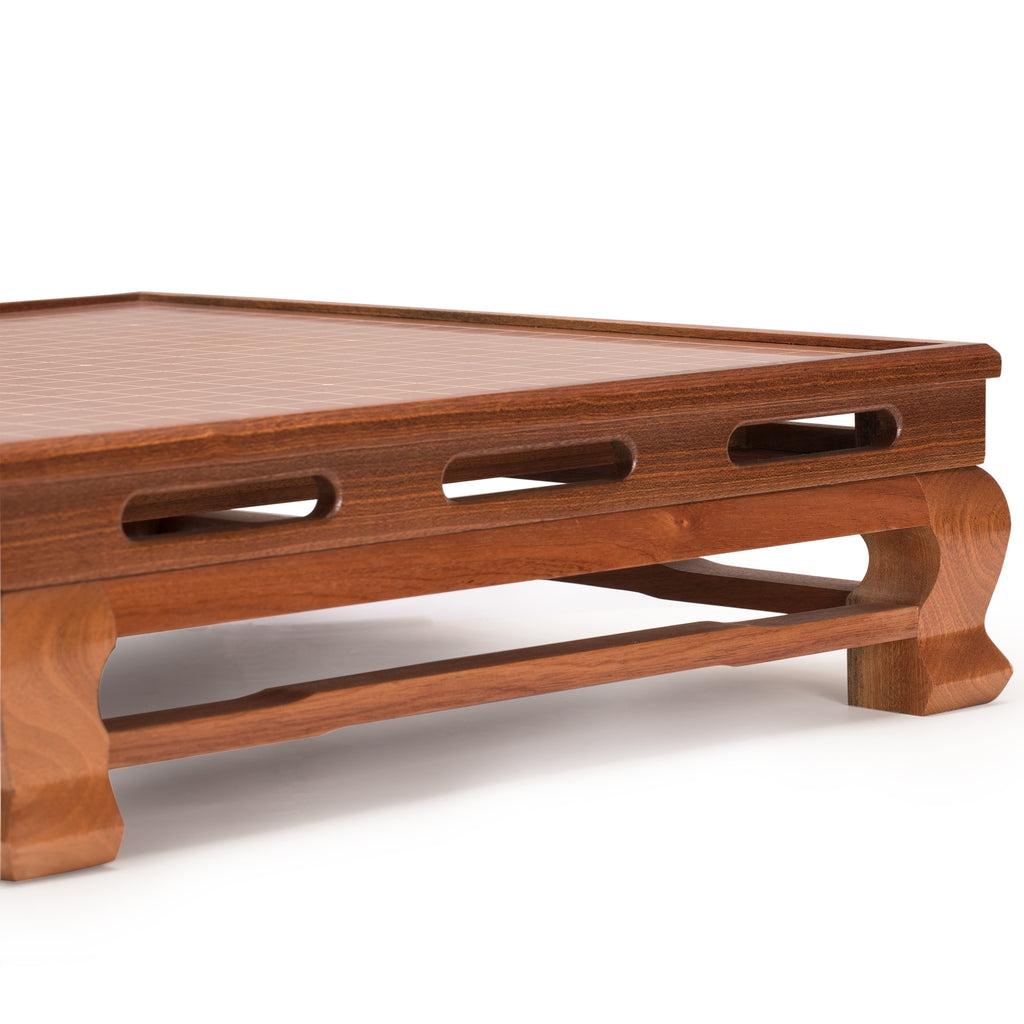 Mahogany 0.4" Inlaid Go Board w/ Single Convex Yunzi Stones Set-Yellow Mountain Imports-Yellow Mountain Imports