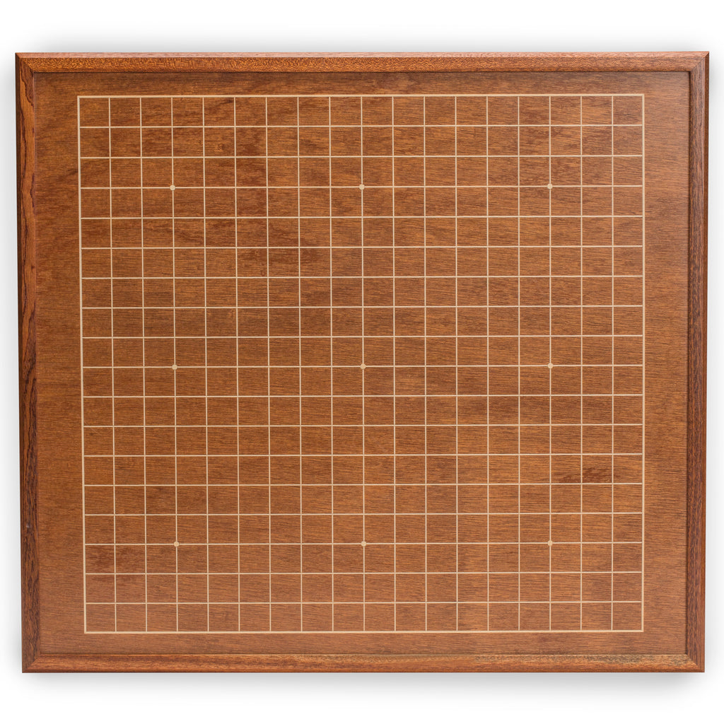 Mahogany 0.4" Inlaid Go Board w/ Single Convex Yunzi Stones Set-Yellow Mountain Imports-Yellow Mountain Imports