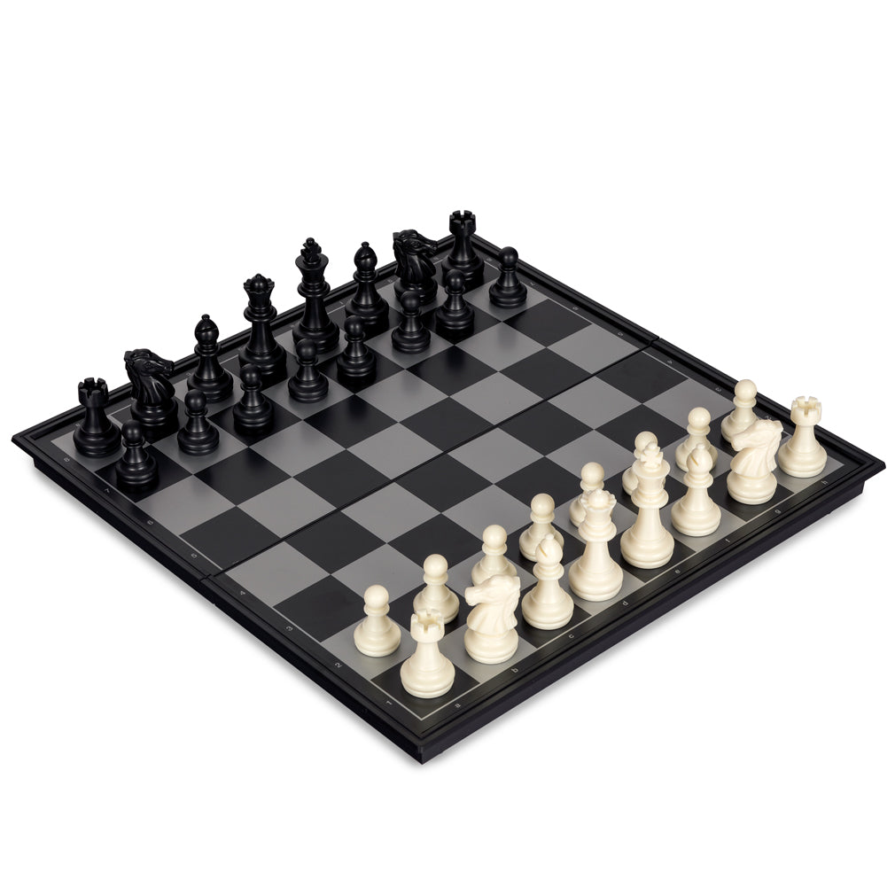 Medium 2-in-1 Travel Magnetic Chess & Checkers Board Game Set - 12.5"-Yellow Mountain Imports-Yellow Mountain Imports