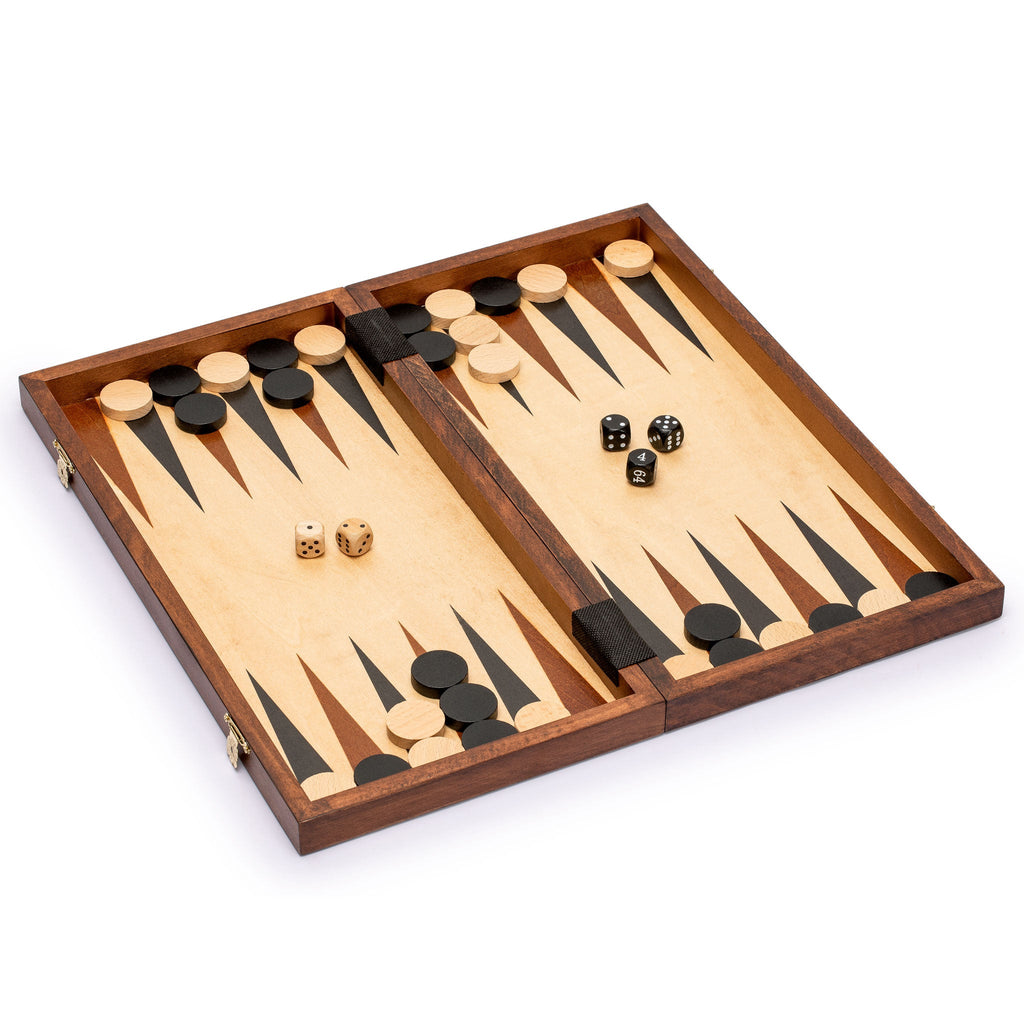 Medium 3-in-1 Wooden Chess, Checkers, and Backgammon Board Game Set - 16"-Husaria-Yellow Mountain Imports