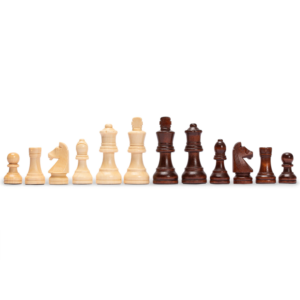 Medium 3-in-1 Wooden Chess, Checkers, and Backgammon Board Game Set - 16"-Husaria-Yellow Mountain Imports