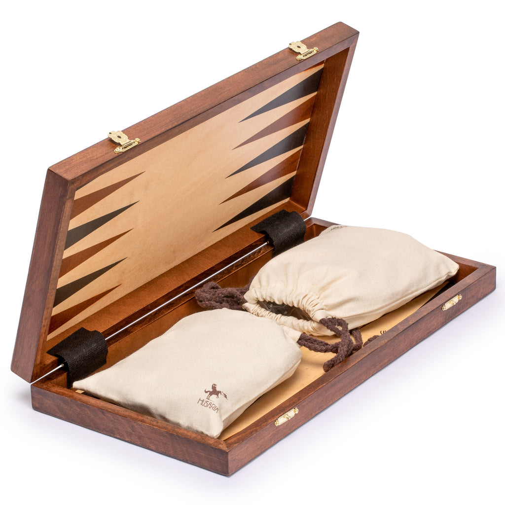 Medium 3-in-1 Wooden Chess, Checkers, and Backgammon Board Game Set - 16"-Husaria-Yellow Mountain Imports