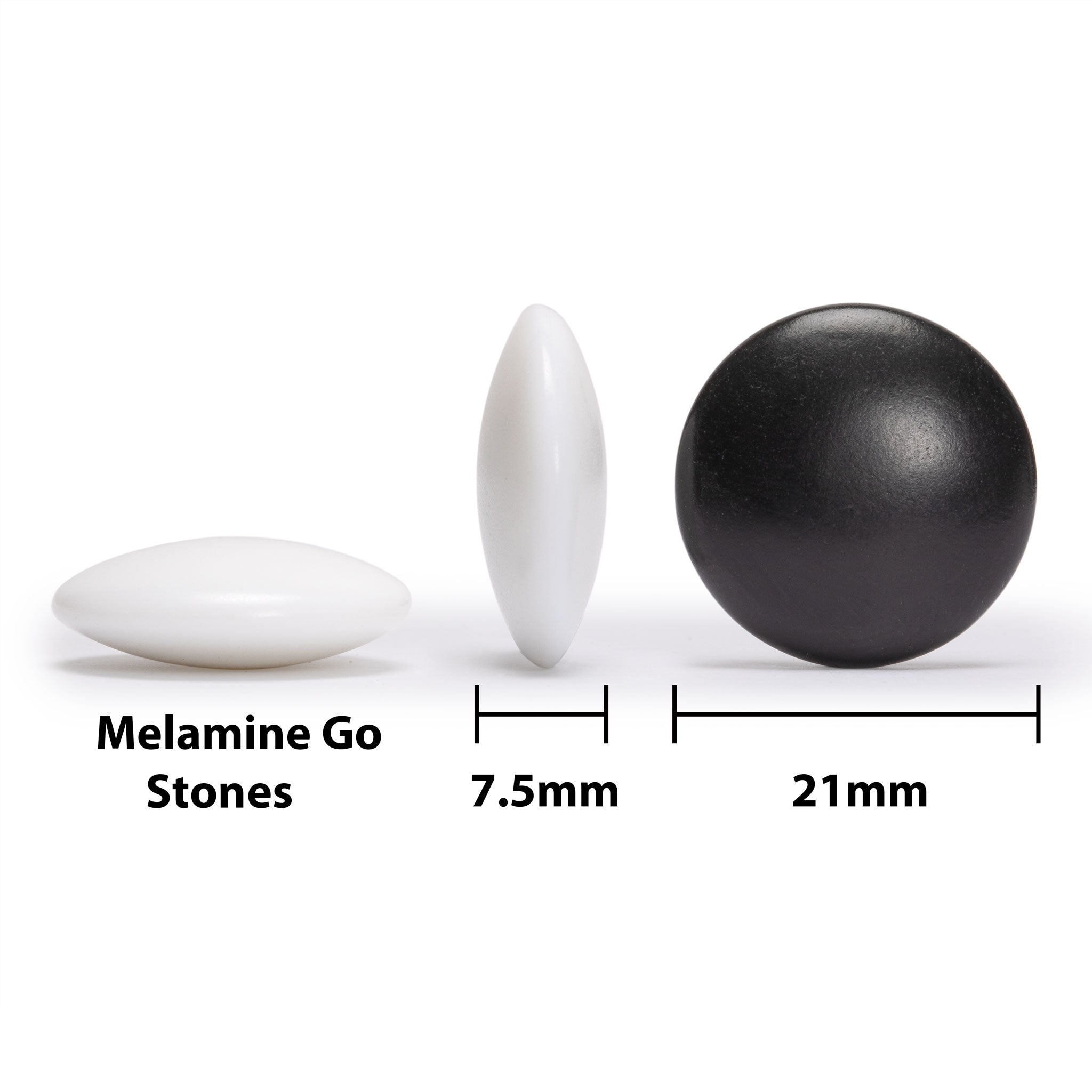 Melamine Double Convex Go Game Stones Set - 7.5-Millimeter (Size