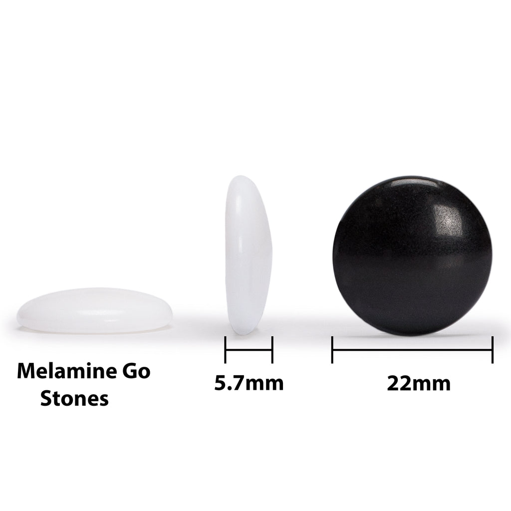 Melamine Single Convex Go Game Stones Set - 22-Millimeters (Size 3)-Yellow Mountain Imports-Yellow Mountain Imports