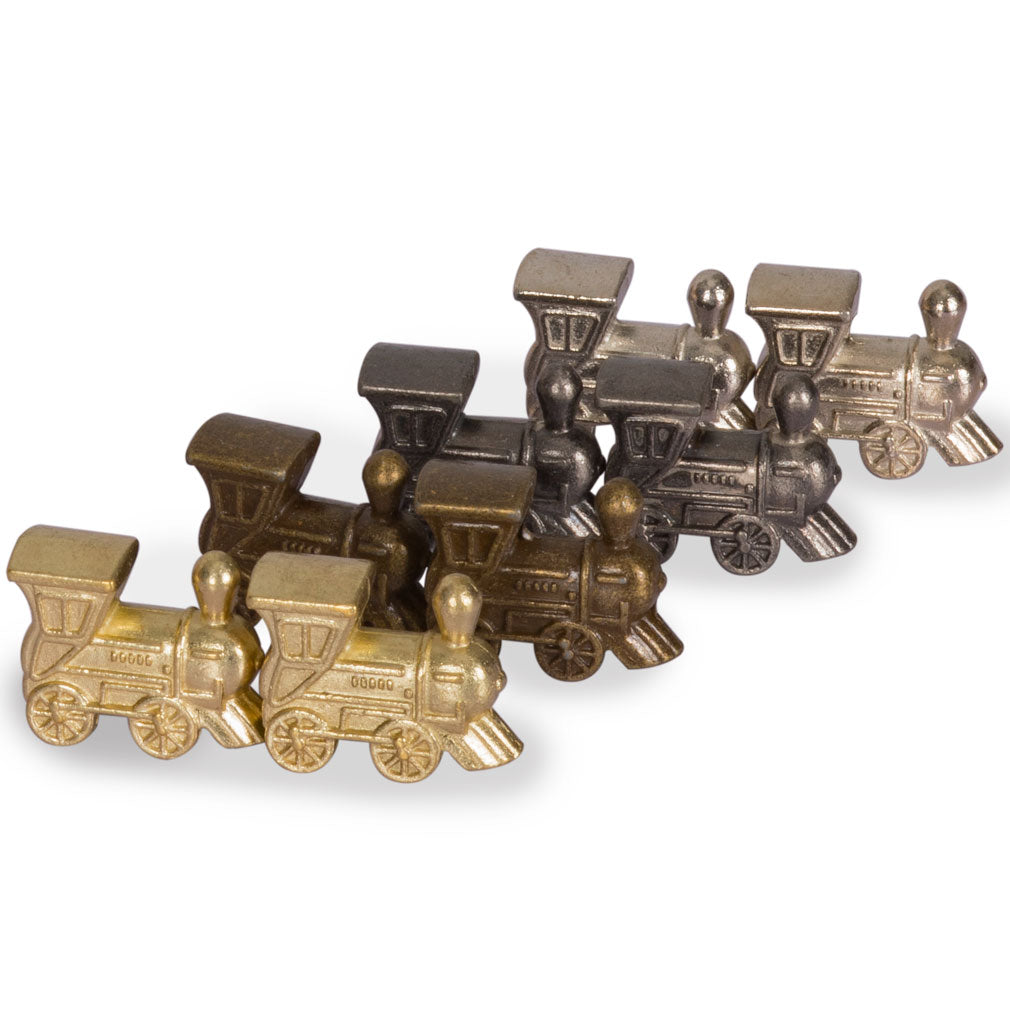 Mexican Train Complete Set with Double 12 Dominoes (Pips/Dots), Wooden Hub, Die Cast Train Markers, and Scorepad-Yellow Mountain Imports-Yellow Mountain Imports