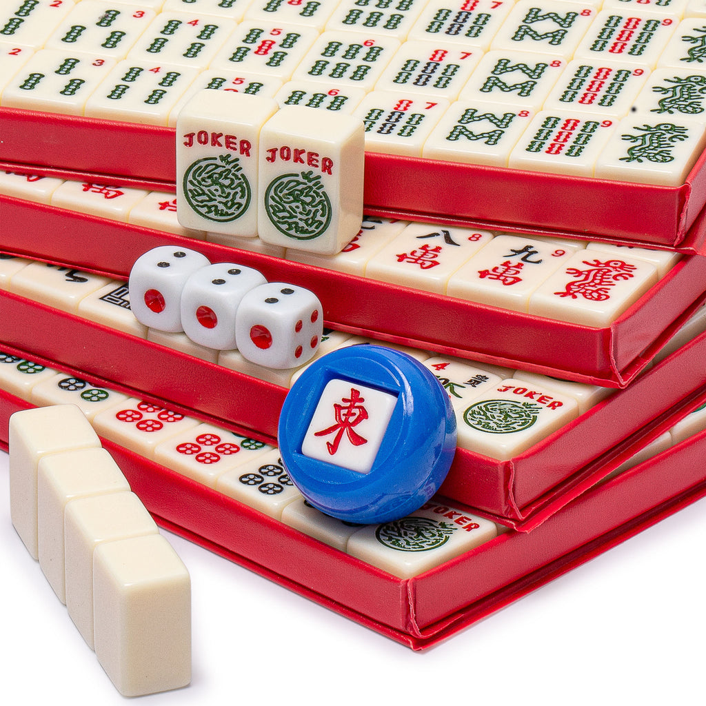 Mini American Mahjong Travel Game Set with Nylon Case, Racks, Wind Ind ...