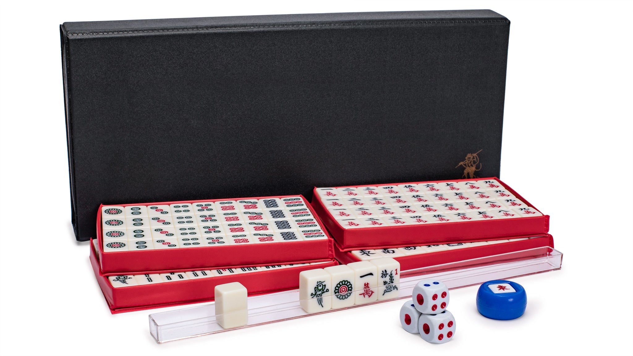 Mini Chinese Mahjong Travel Game Set with Extra Small White Tiles