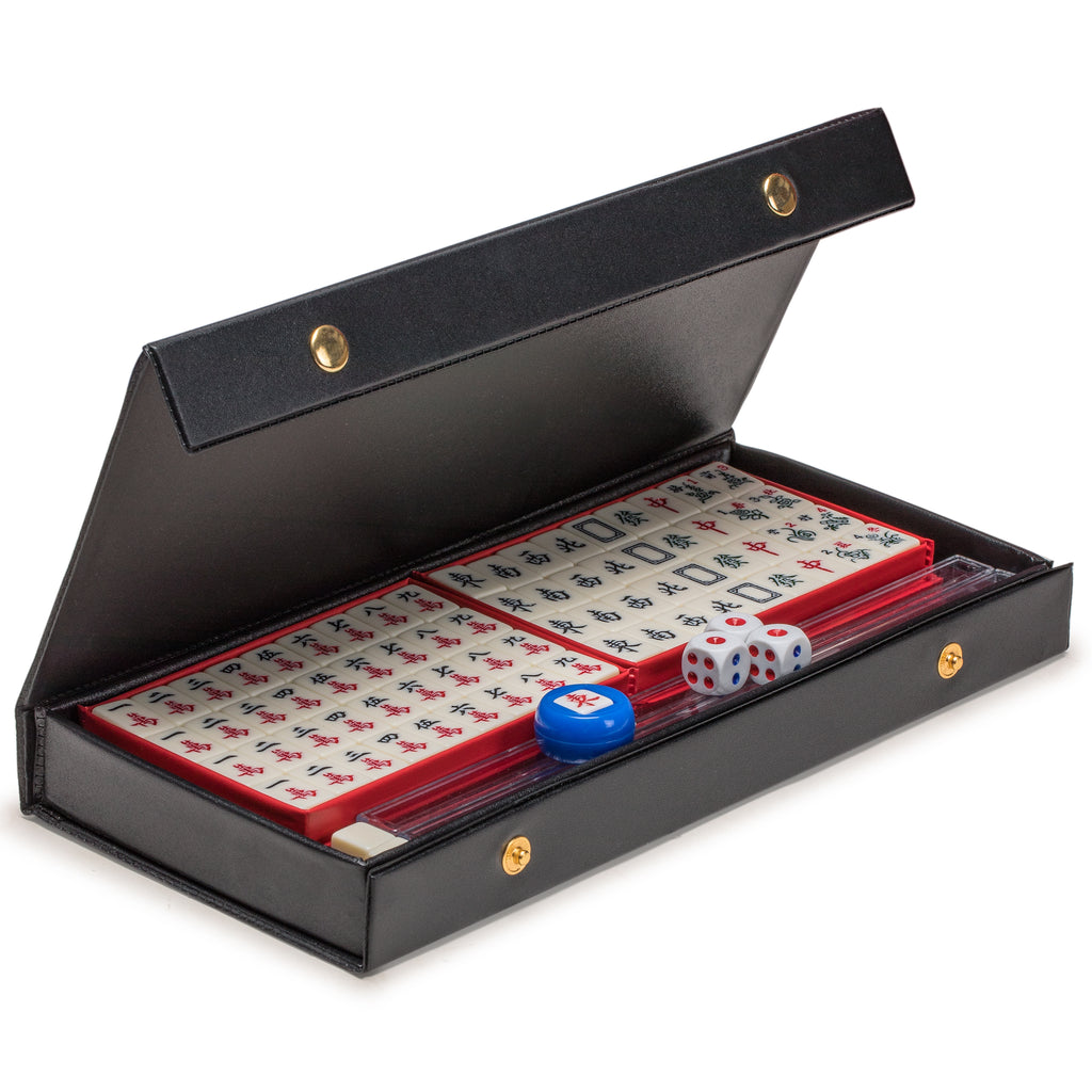 Mini Chinese Mahjong Travel Game Set with Extra Small White Tiles, "Little MJ"-Yellow Mountain Imports-Yellow Mountain Imports