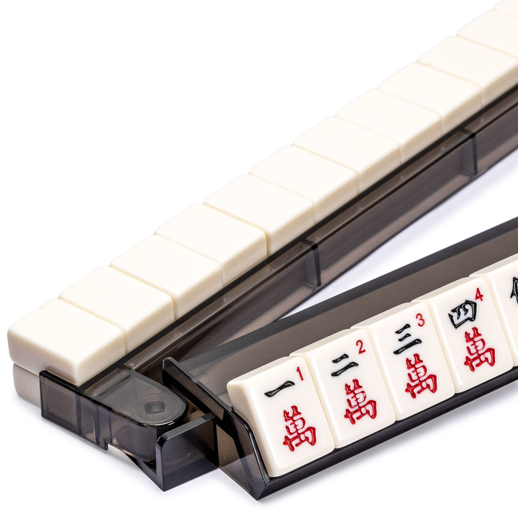 Modern Mahjong Racks with Built-in Pushers - Black - Set of 4 – Yellow ...