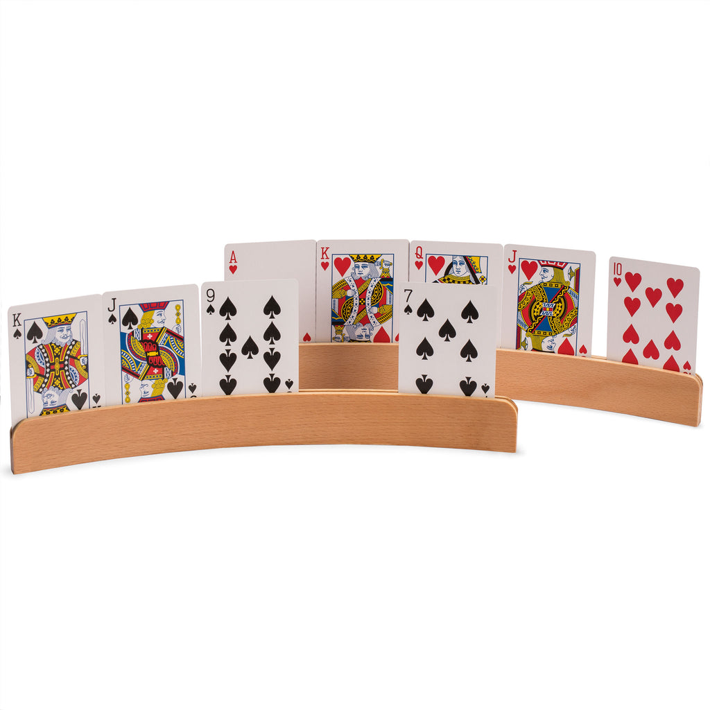 Panorama Wooden Playing Card Holders - Set of 4-Yellow Mountain Imports-Yellow Mountain Imports