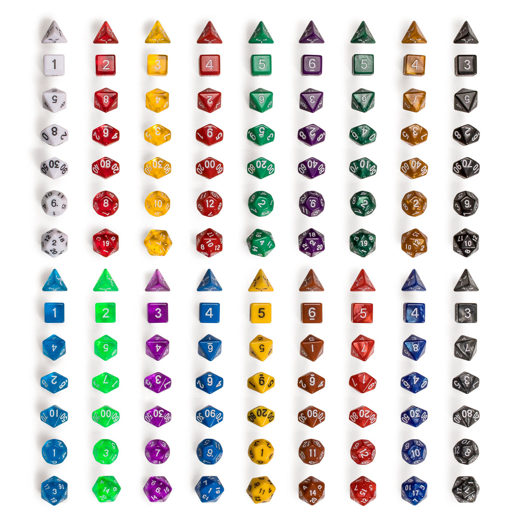 Polyhedral Dice - Set of 126 Multi-Colored Dice for Role Playing Games (RPG), DND, MTG, and Other Dice Games-Yellow Mountain Imports-Yellow Mountain Imports