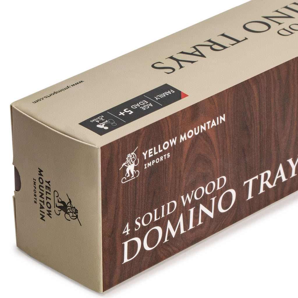 Premium Beechwood Domino Racks/Trays with Felt-Bottom (10") - Set of 4-Yellow Mountain Imports-Yellow Mountain Imports