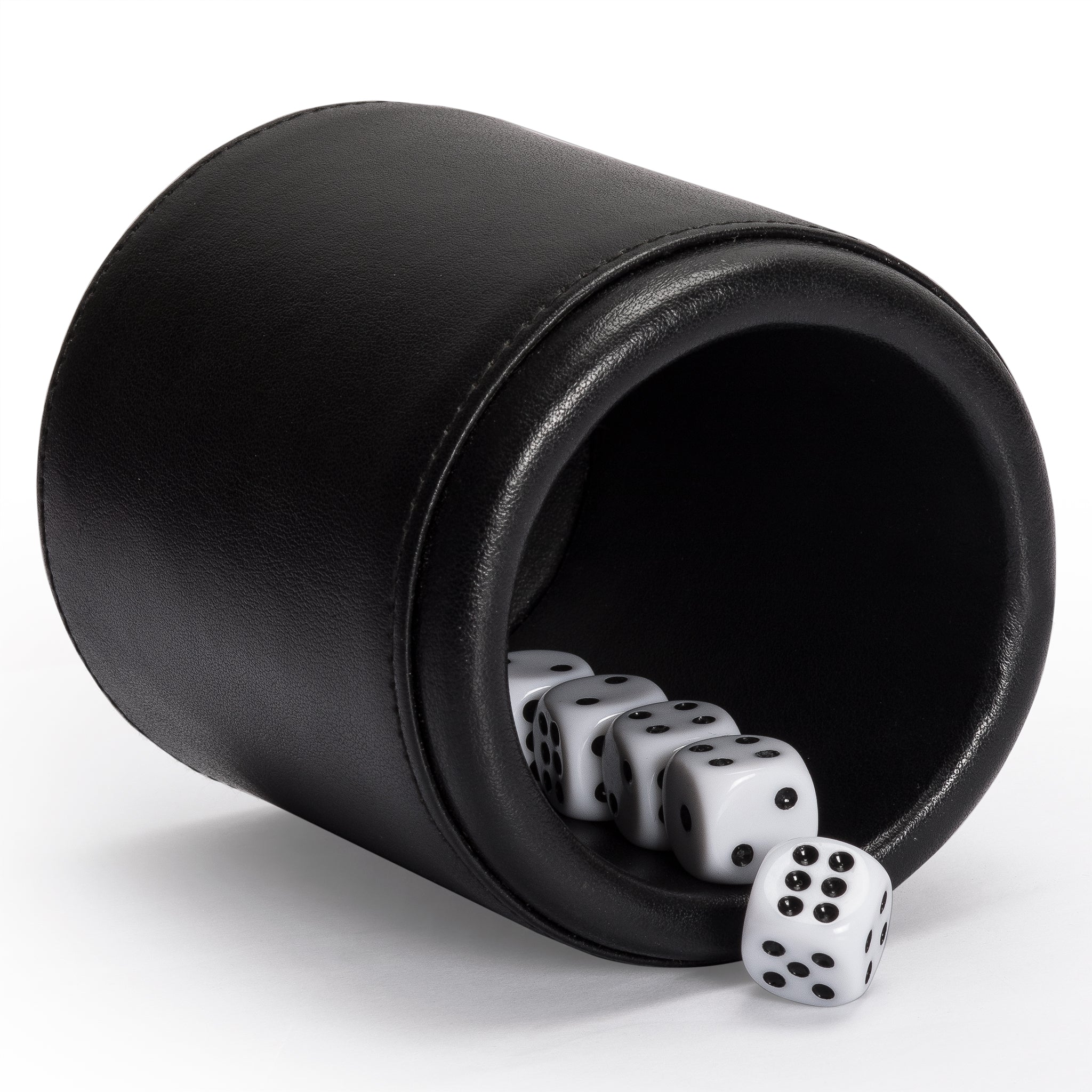Premium Padded Leatherette Dice Cup with 5 (14mm) 6-Sided