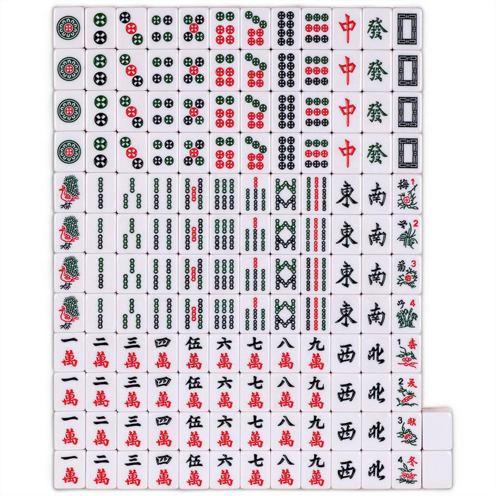 Professional Chinese Mahjong Game Set, "Double Happiness" (Yellow) - 146 Medium Size Tiles-Yellow Mountain Imports-Yellow Mountain Imports