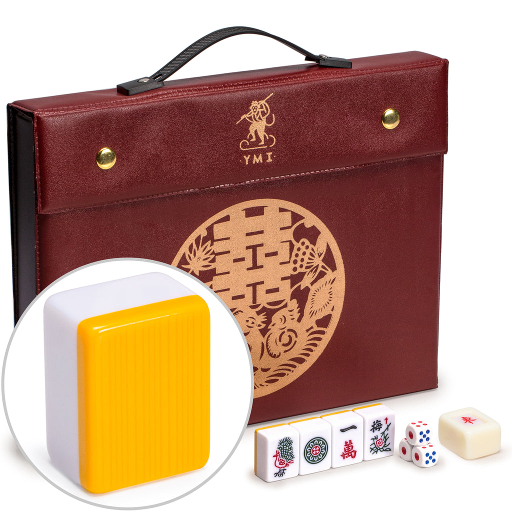 Professional Chinese Mahjong Game Set, "Rouge Prestige" - 146 Medium Size Tiles-Yellow Mountain Imports-Yellow Mountain Imports