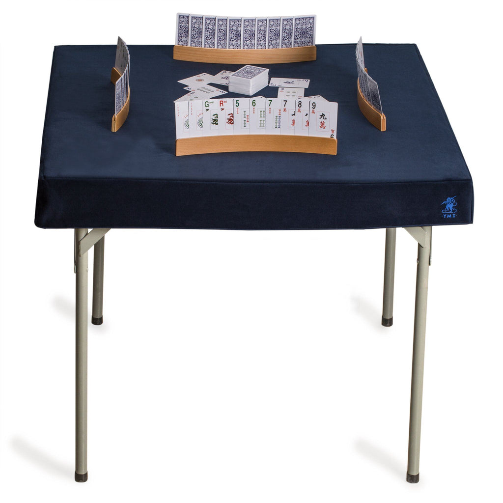 Professional Grade Blue Square Table Cover for Cards, Mahjong, Board Games - 34"-Yellow Mountain Imports-Yellow Mountain Imports