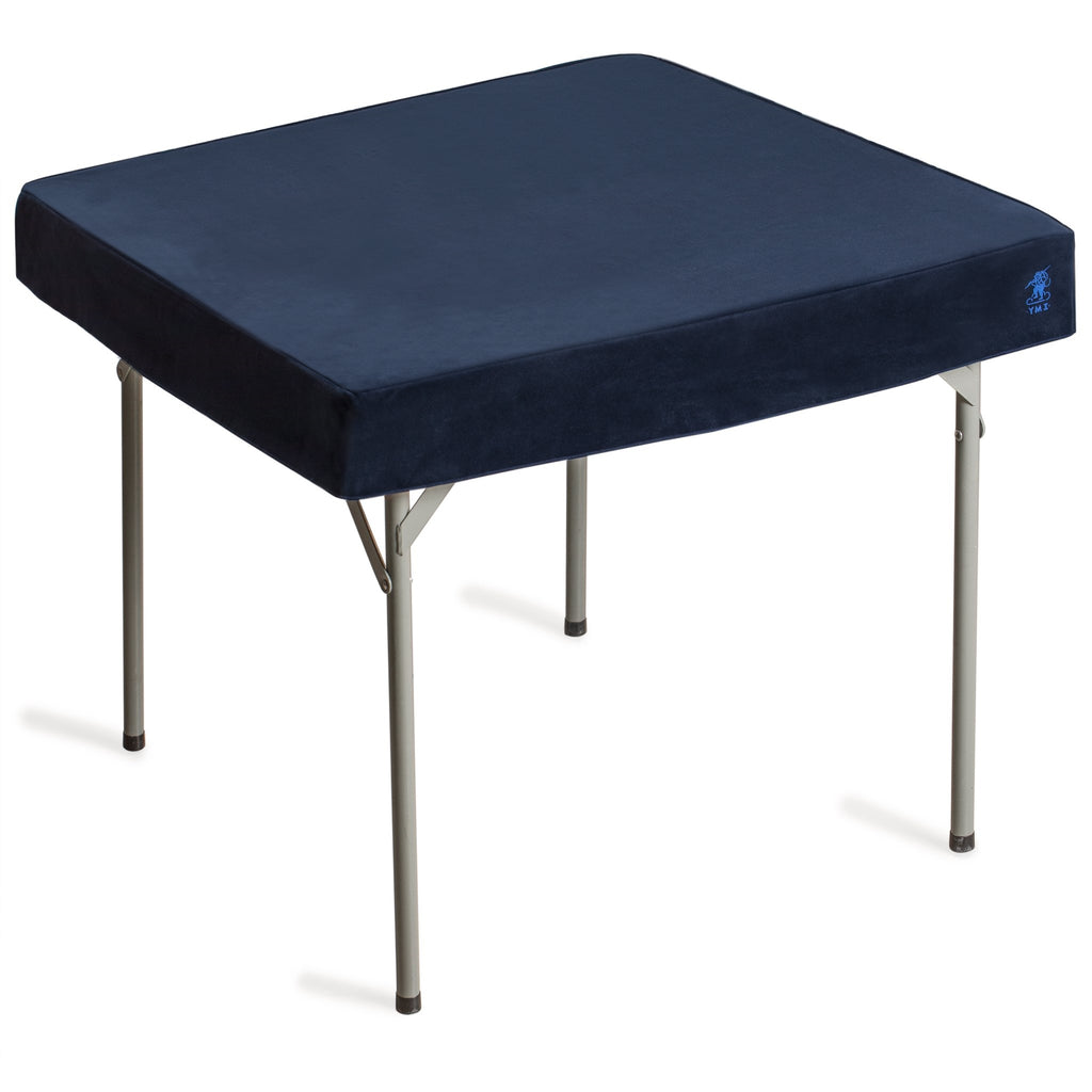 Professional Grade Blue Square Table Cover for Cards, Mahjong, Board Games - 34"-Yellow Mountain Imports-Yellow Mountain Imports