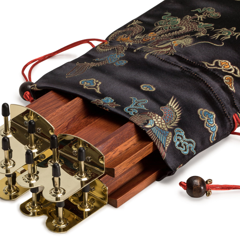 Protective Silk Mahjong Rack and Pusher Bag - Black-Yellow Mountain Imports-Yellow Mountain Imports