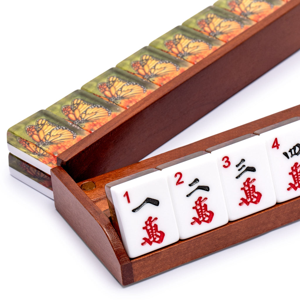 Red Cedar Wooden Mahjong Game Racks with Pushers, 18" - Set of 4-Yellow Mountain Imports-Yellow Mountain Imports