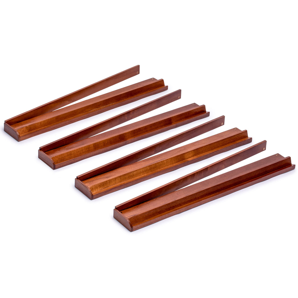 Red Cedar Wooden Mahjong Game Racks with Pushers, 18" - Set of 4-Yellow Mountain Imports-Yellow Mountain Imports