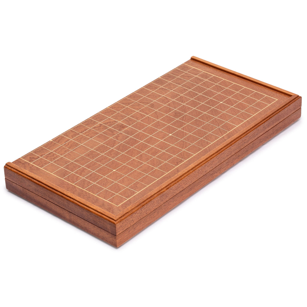 Rosewood 1" Folding Go Game Set Board with Double Convex Melamine Stones-Yellow Mountain Imports-Yellow Mountain Imports