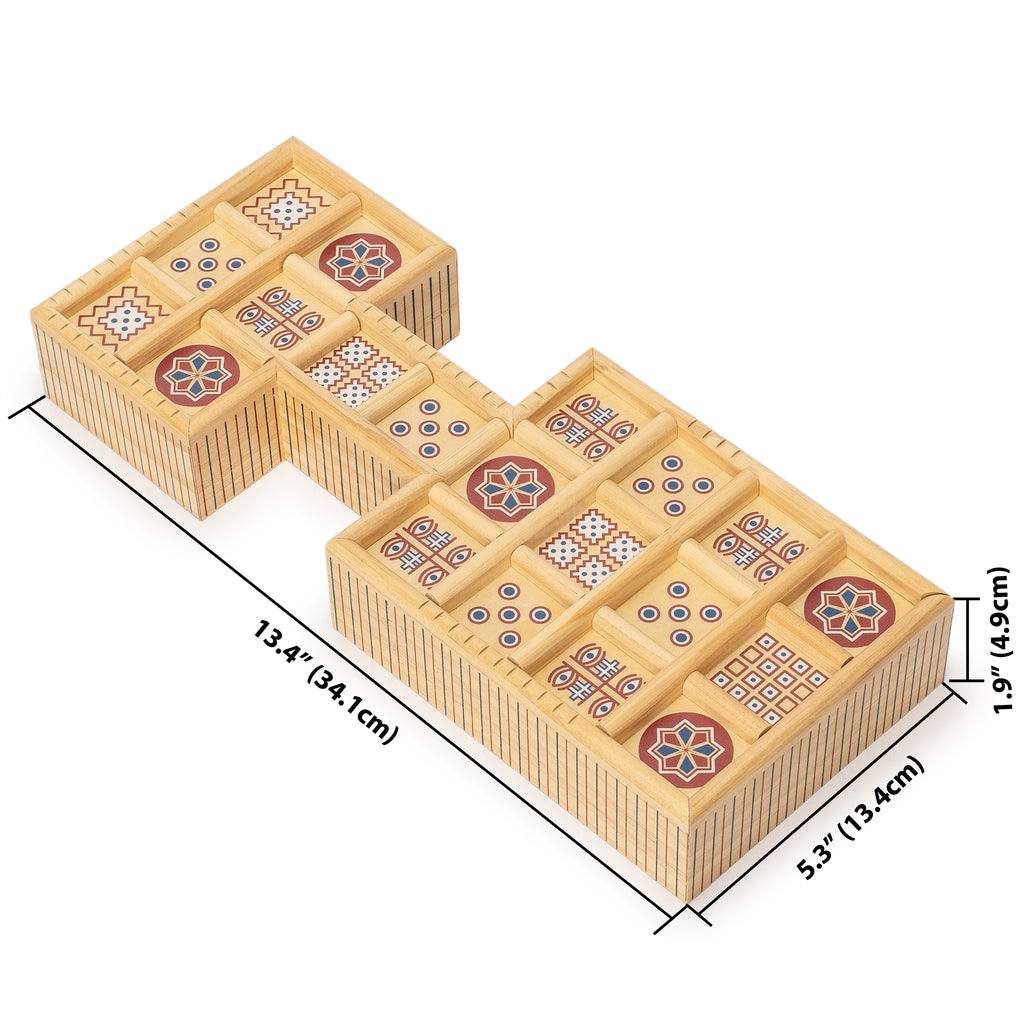 Royal Game of Ur - 2-Player Wooden Board Game with Dice, Tiles, and Pyramids - Ancient Mesopotamian Strategy Game-Yellow Mountain Imports-Yellow Mountain Imports