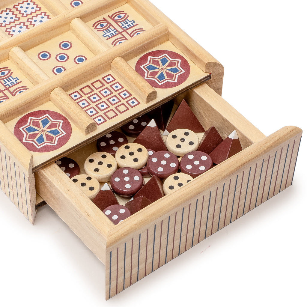 Royal Game of Ur - 2-Player Wooden Board Game with Dice, Tiles, and Pyramids - Ancient Mesopotamian Strategy Game-Yellow Mountain Imports-Yellow Mountain Imports