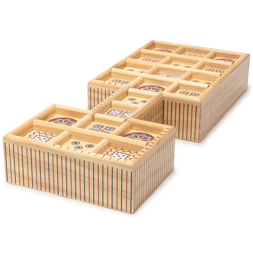 Royal Game of Ur - 2-Player Wooden Board Game with Dice, Tiles, and Pyramids - Ancient Mesopotamian Strategy Game-Yellow Mountain Imports-Yellow Mountain Imports