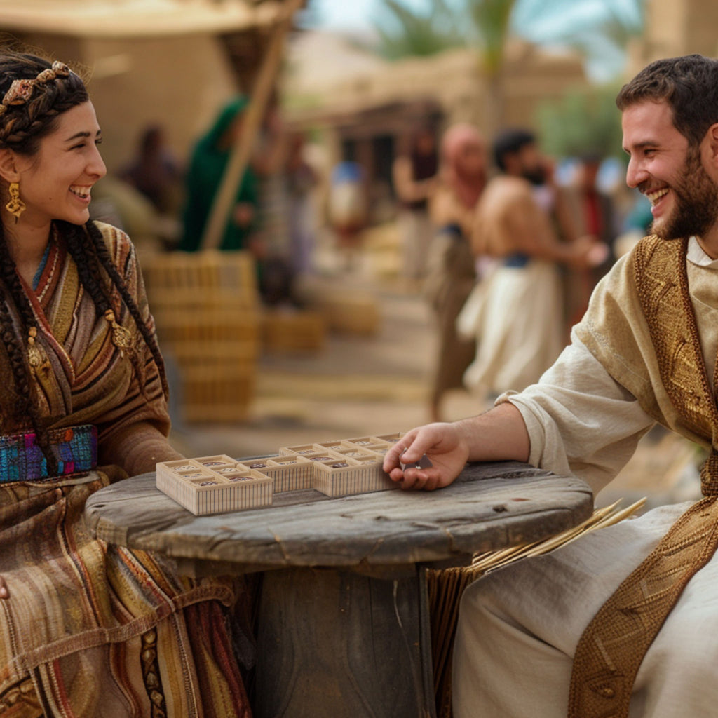 Royal Game of Ur - 2-Player Wooden Board Game with Dice, Tiles, and Pyramids - Ancient Mesopotamian Strategy Game-Yellow Mountain Imports-Yellow Mountain Imports