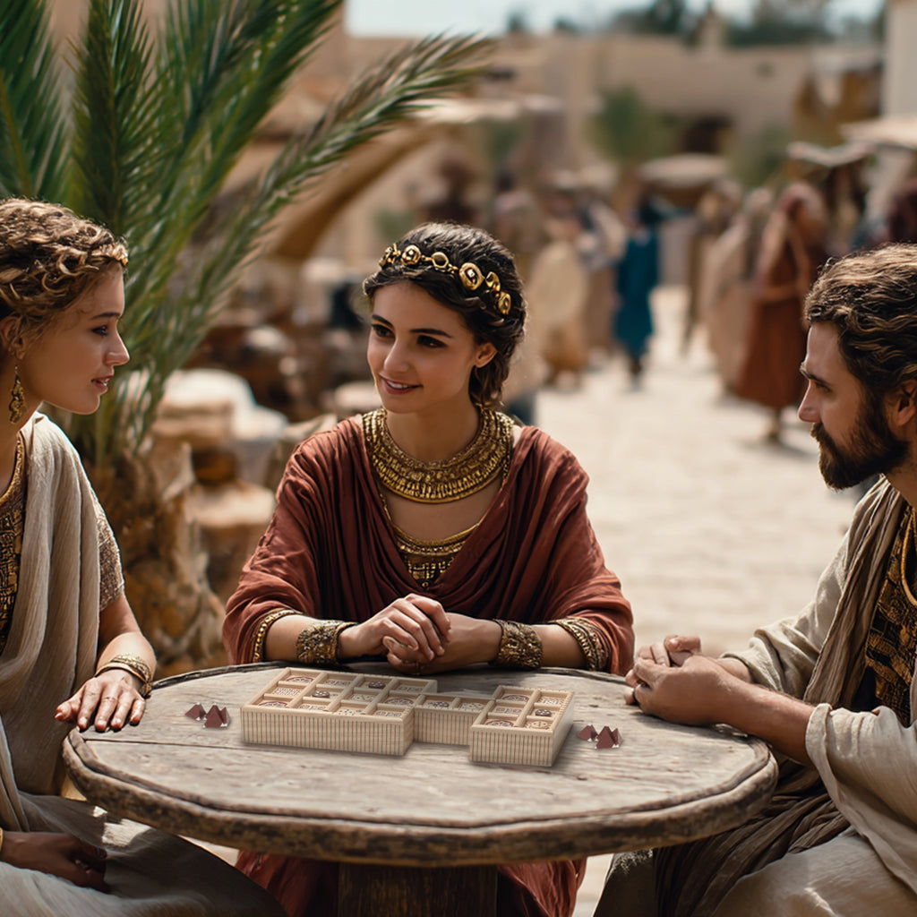 Royal Game of Ur - 2-Player Wooden Board Game with Dice, Tiles, and Pyramids - Ancient Mesopotamian Strategy Game-Yellow Mountain Imports-Yellow Mountain Imports