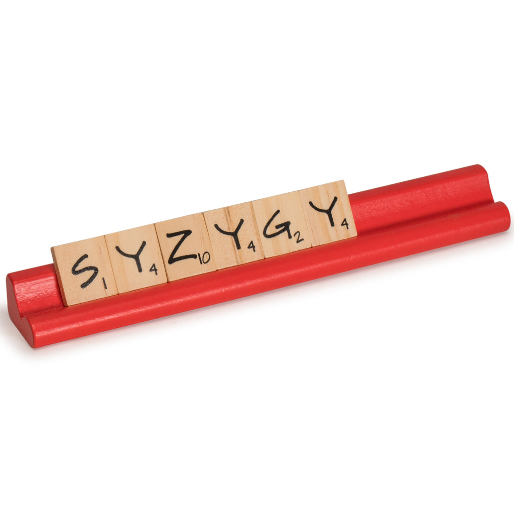 Scrrable Racks Scrabble Word Architect Deluxe Kit of 4 Wooden Multi-Color Scrabble Ra ...