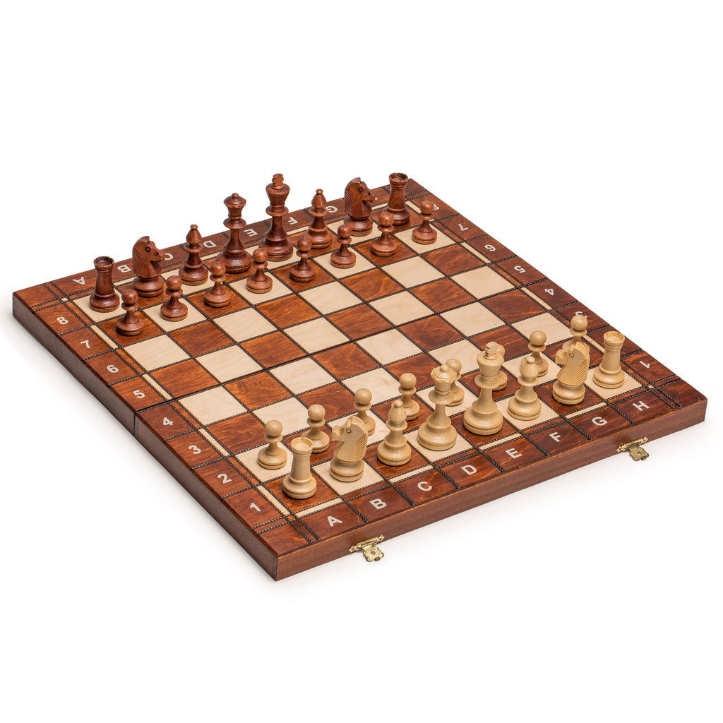 Senator European Wooden Chess, Checkers and Backgammon Set, 16 Inches-Wegiel-Yellow Mountain Imports