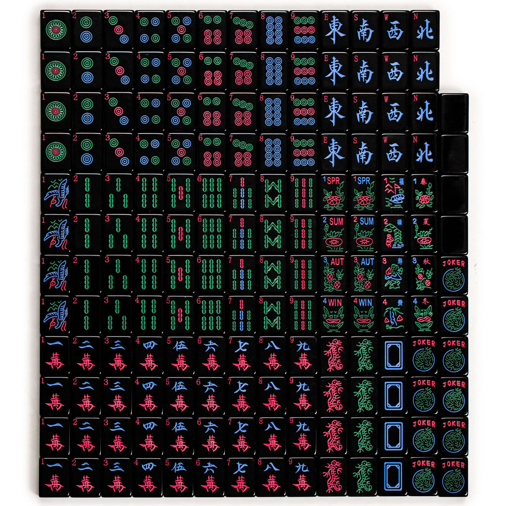 Set of 166 American Mahjong Tiles, "Jet Set" (Tiles Only Set)-Yellow Mountain Imports-Yellow Mountain Imports