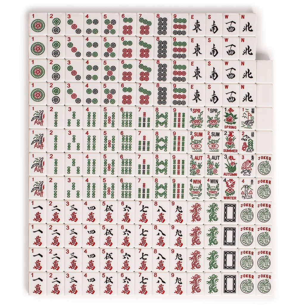 Set of 166 American Mahjong Tiles, "Peony" (Tiles Only Set)-Yellow Mountain Imports-Yellow Mountain Imports