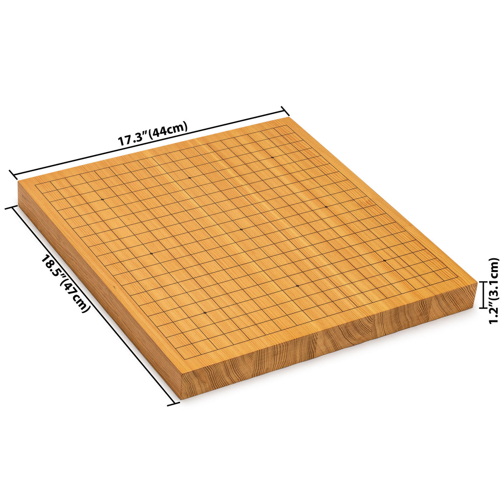 Shin Kaya 1.2" Go Game Set Board with Double Convex Korean Hardened Glass Paduk Go Stones and Bamboo Bowls-Yellow Mountain Imports-Yellow Mountain Imports