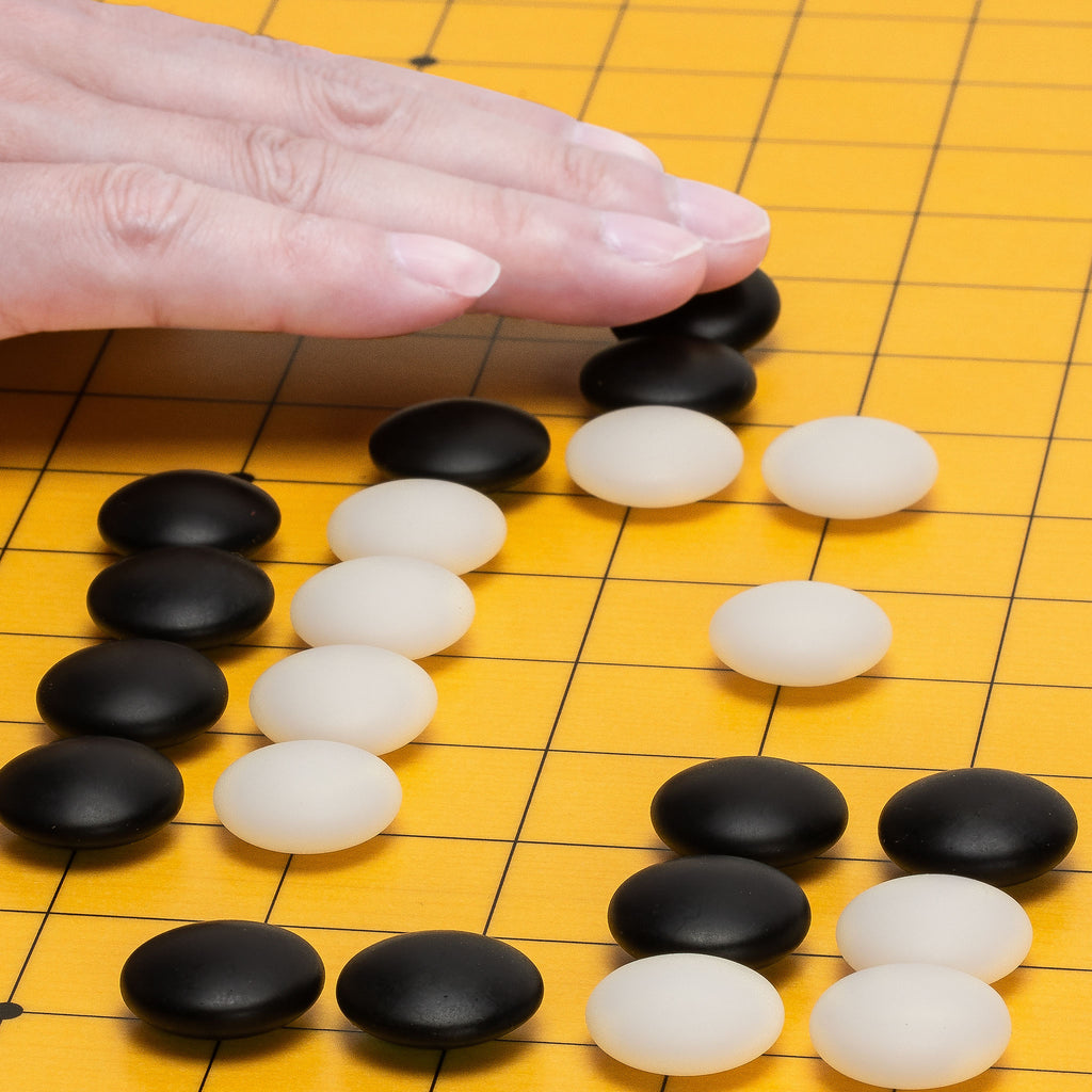 Shin Kaya 1.3" Reversible 19x19 / 9x9 Go Game Set Board with Double Convex Yunzi Stones and Jujube Bowls-Yellow Mountain Imports-Yellow Mountain Imports