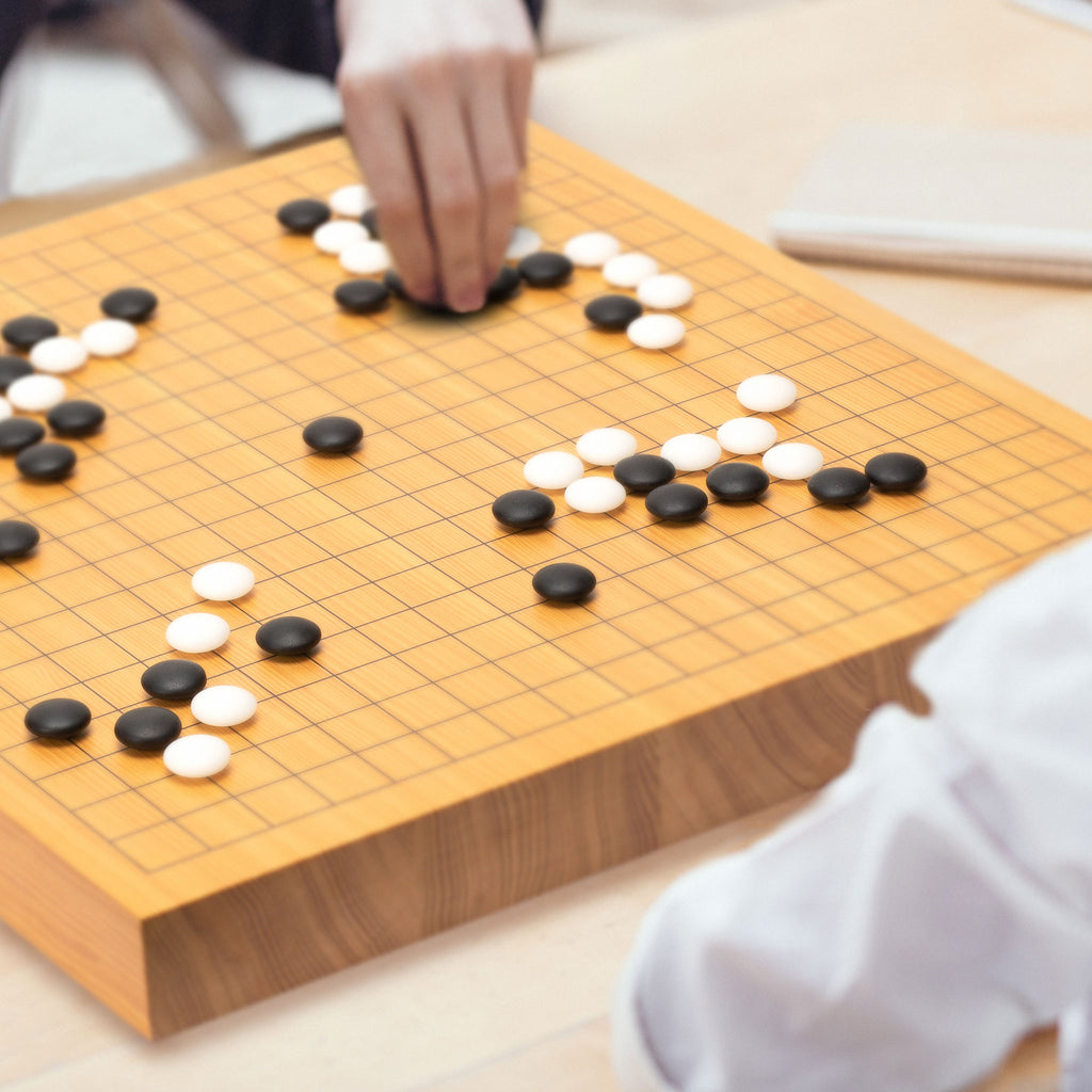 Shin Kaya 1.6-Inch Reversible 19x19 / 13x13 Go Game Set Board with Double Convex Yunzi Stones and Jujube Wood Bowls-Yellow Mountain Imports-Yellow Mountain Imports