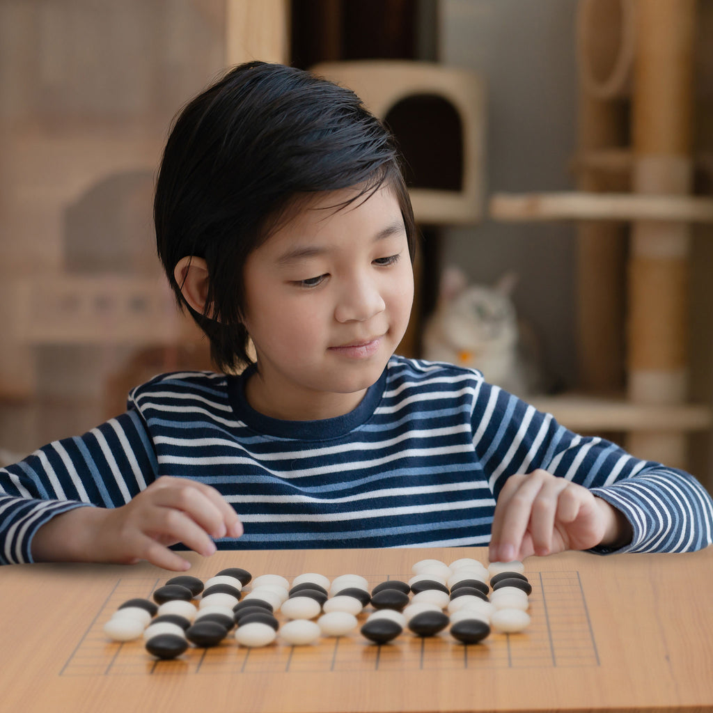 Shin Kaya 1.6-Inch Reversible 19x19 / 13x13 Go Game Set Board with Double Convex Yunzi Stones and Jujube Wood Bowls-Yellow Mountain Imports-Yellow Mountain Imports