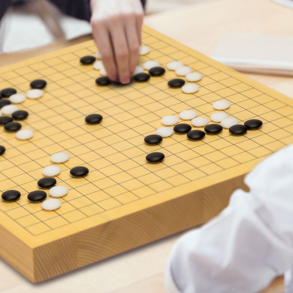 Shin Kaya 2" Reversible 19x19 / 13x13 Go Game Set Board with 9.2mm Double Convex Yunzi Stones and Jujube Bowls-Yellow Mountain Imports-Yellow Mountain Imports