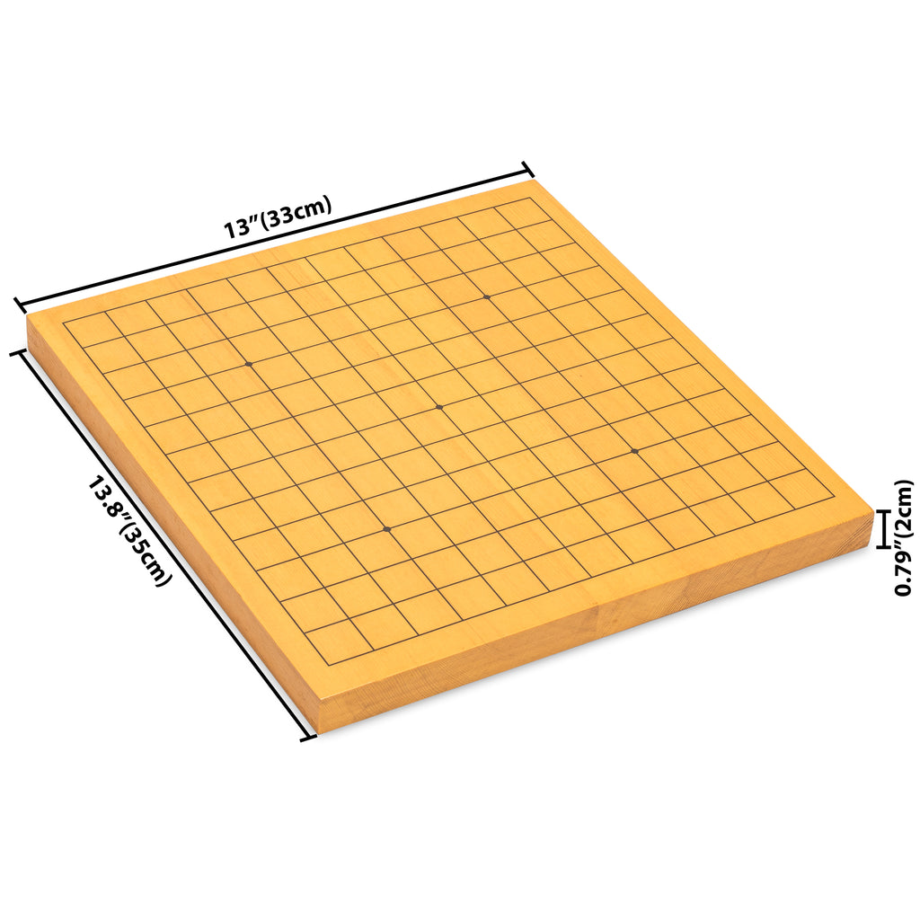 Shin Kaya Beginner's Reversible 13x13 / 9x9 Go Game Set Board (0.8-inch) with Double Convex Melamine Stones-Yellow Mountain Imports-Yellow Mountain Imports