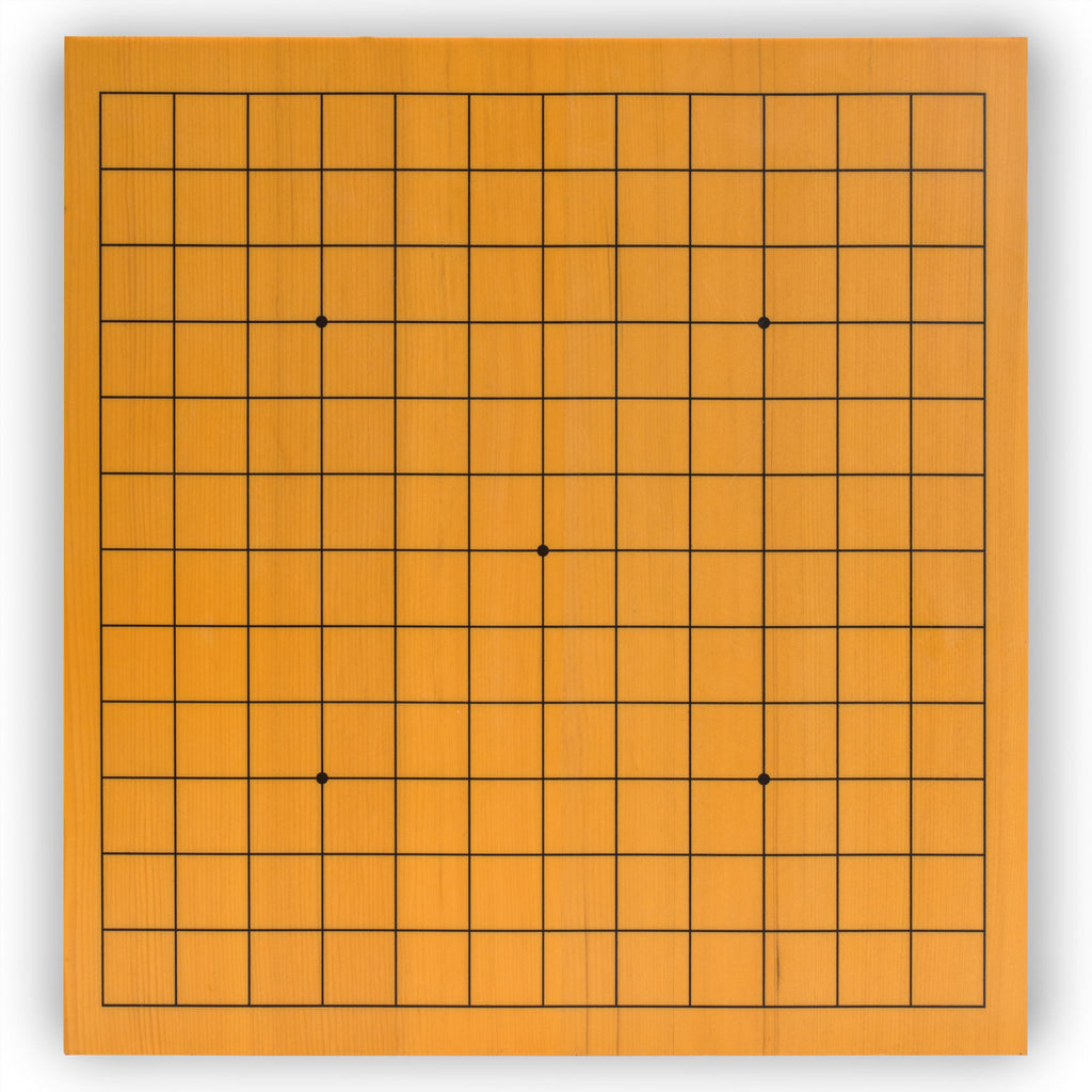 Shin Kaya Veneer 0.8-Inch Beginner's Reversible 13x13 / 9x9 Go Game Set Board with Single Convex Melamine Stones-Yellow Mountain Imports-Yellow Mountain Imports